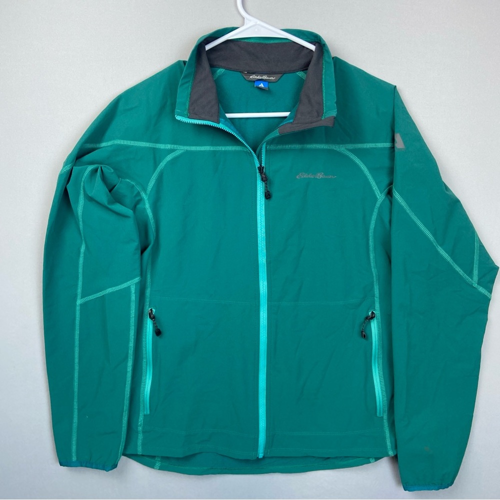Eddie Bauer First Ascent Jacket Full Zip Soft Shell Sweatshirt Women Large Teal